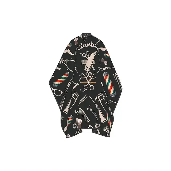 CAPA DE BARBERIA ESTAMPADA C/ BOTONES Y CUELLO SILICON 717177 - Master