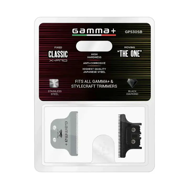 SET-GAMMA+ FIXED STEEL X-PRO CLASSIC BLADE + THE ONE DLC CUTTING BLADE (TRIMMER) - Master