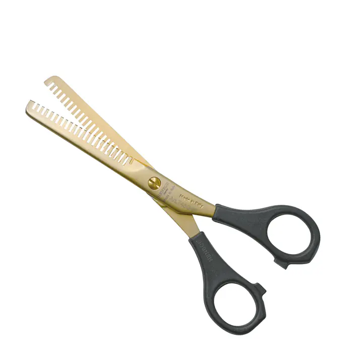 TIJERA ITALIANA HENBOR 6" GOLD MANGO PLAS. DOBLE DENTADA /22 ACADEMY LINE - - Master