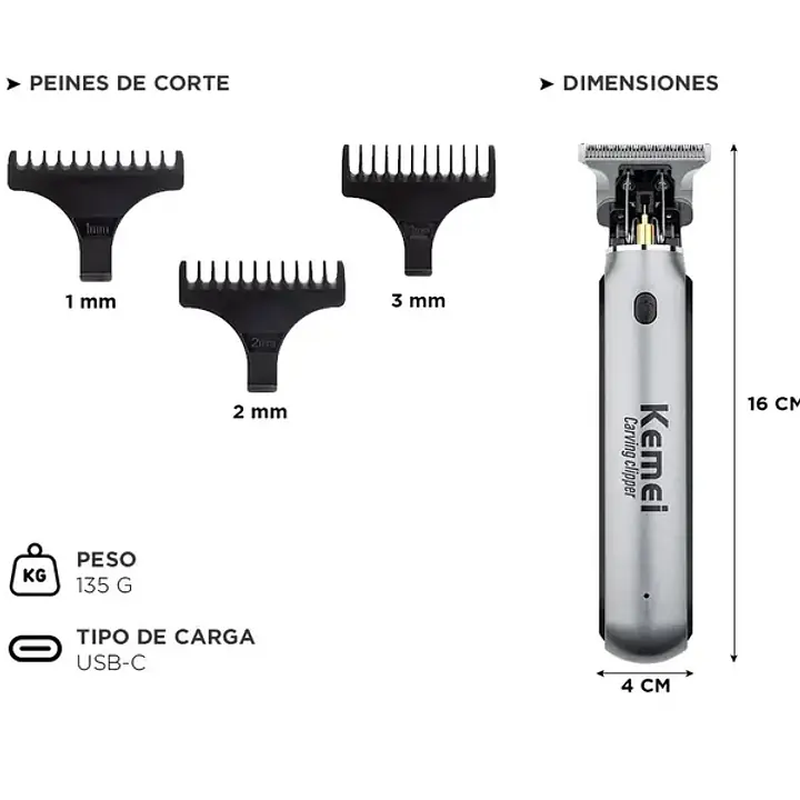kemei Hair trimmer 1757 garantia 90 dias - Master