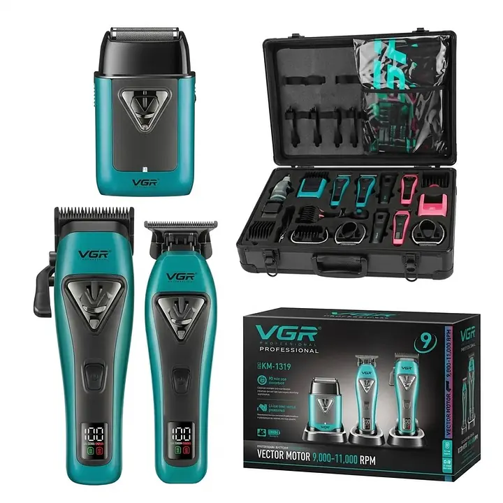 Barber Kit VGR Clipper, Trimmer y Shaver 035 S3 - Master