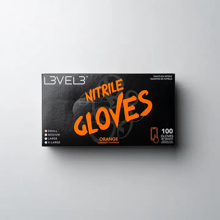 NITRILE GLOVES ORANGE MEDIUM - Master