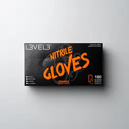 NITRILE GLOVES ORANGE MEDIUM - Master