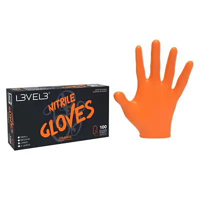 NITRILE GLOVES ORANGE MEDIUM primary image
