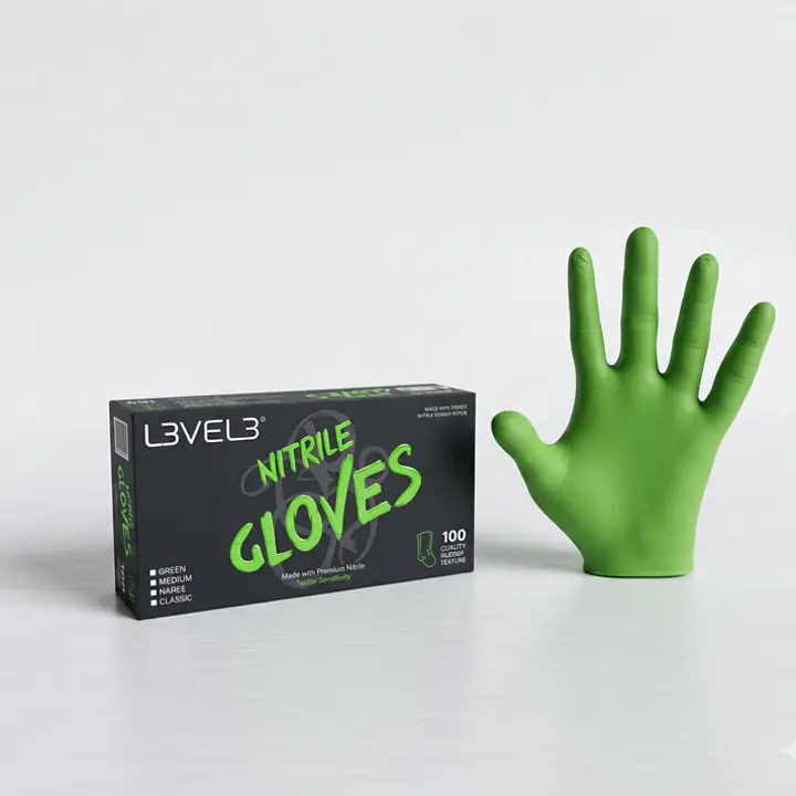 NITRILE GLOVES LIME LARGE - Master