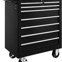 CARRO DE HERRAMIENTAS PARA BARBERO MATERIAL DE ACERO, CON 7 CAJONES NEGRO - Master