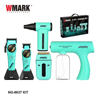 WMARK BARBER KIT 5 IN 1 AQUA MODELO 8637KIT primary image