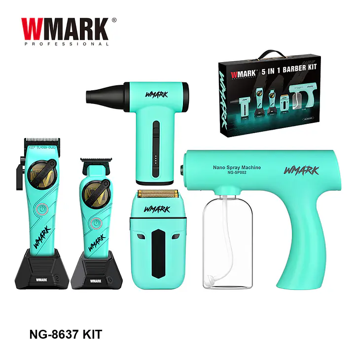 WMARK BARBER KIT 5 IN 1 AQUA MODELO 8637KIT - Master
