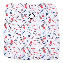 CAPA DE BARBERIA BLANCA ESTAMPADO ROJO Y AZUL - 717115 - Master