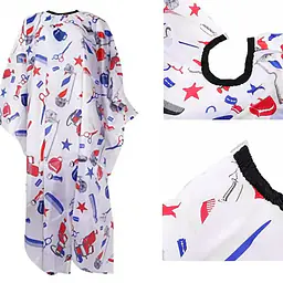CAPA DE BARBERIA BLANCA ESTAMPADO ROJO Y AZUL - 717115 - Master
