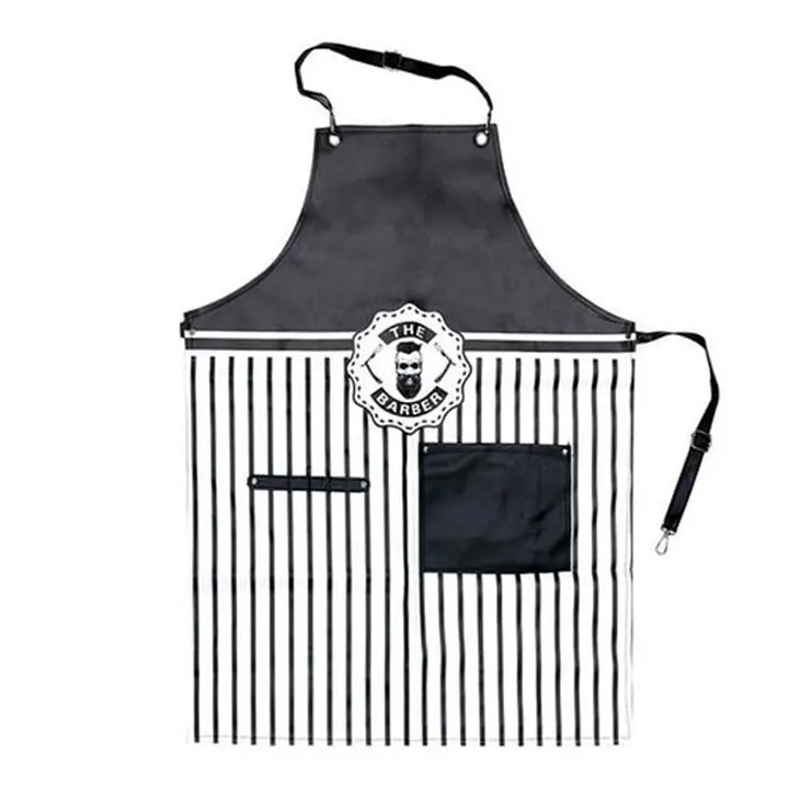 Delantal de barbería negro con blanco - 717146 - Master