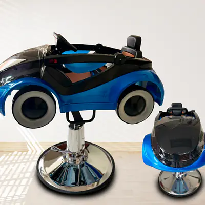 Silla de Barbería para niños Carrito Tesla Azul primary image